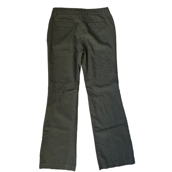 BCBG MAXAZRIA Linen-Blend Pants (Army Green) - Size 4 - Picture 7 of 12